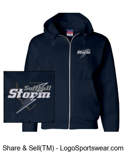 Champion Adult Powerblend Full Zip Hooded Sweatshirt Design Zoom